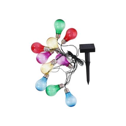 Grundig - LED solcellsljusslinga med glödlampor 10xLED/1xAA 600 mAh färgrik