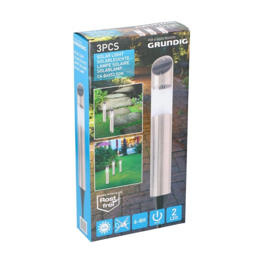 Grundig - SET 3x LED sollampa 2xLED/1,2V