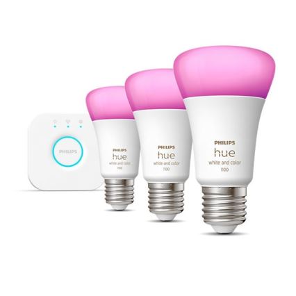 Grundläggande set Philips Hue WHITE OCH COLOR AMBIANCE 3xE27/9W/230V 2000-6500K +sammanlänkningsanordning