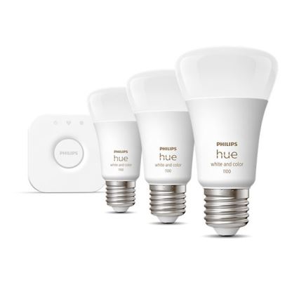 Grundläggande set Philips Hue WHITE OCH COLOR AMBIANCE 3xE27/9W/230V 2000-6500K +sammanlänkningsanordning