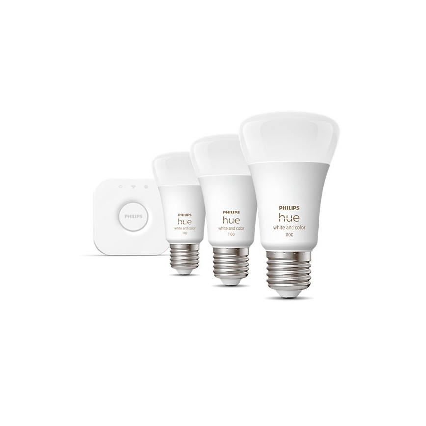 Grundläggande set Philips Hue WHITE OCH COLOR AMBIANCE 3xE27/9W/230V 2000-6500K +sammanlänkningsanordning