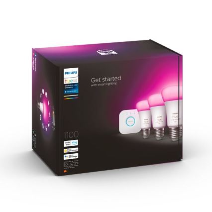 Grundläggande set Philips Hue WHITE OCH COLOR AMBIANCE 3xE27/9W/230V 2000-6500K +sammanlänkningsanordning