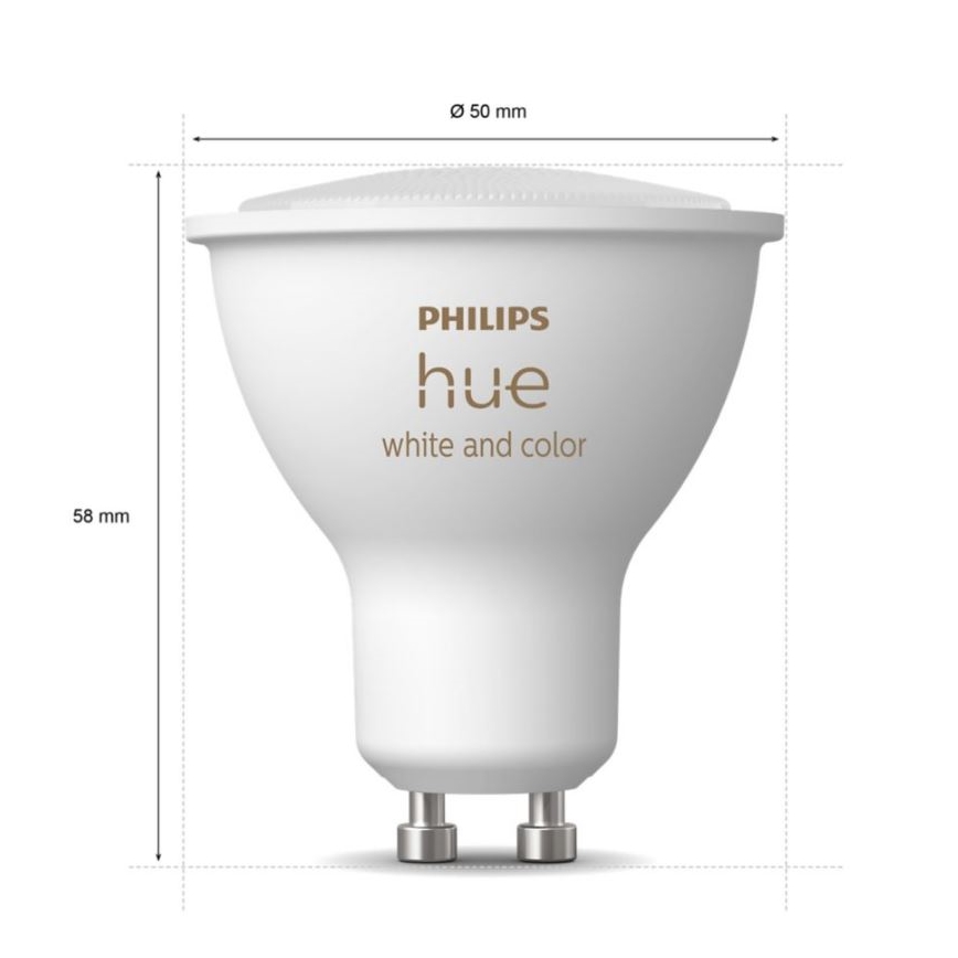 Grundläggande set Philips Hue WHITE AND COLOR AMBIANCE 3xGU10/5,7W/230V 2000-6500K + enhet för anslutning