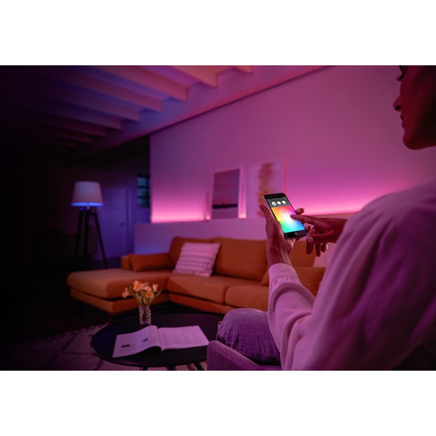 Grundläggande uppsättning  Philips Hue WHITE AND COLOR AMBIANCE 2xE27/9W/230V 2000-6500K + en enhet för att ansluta
