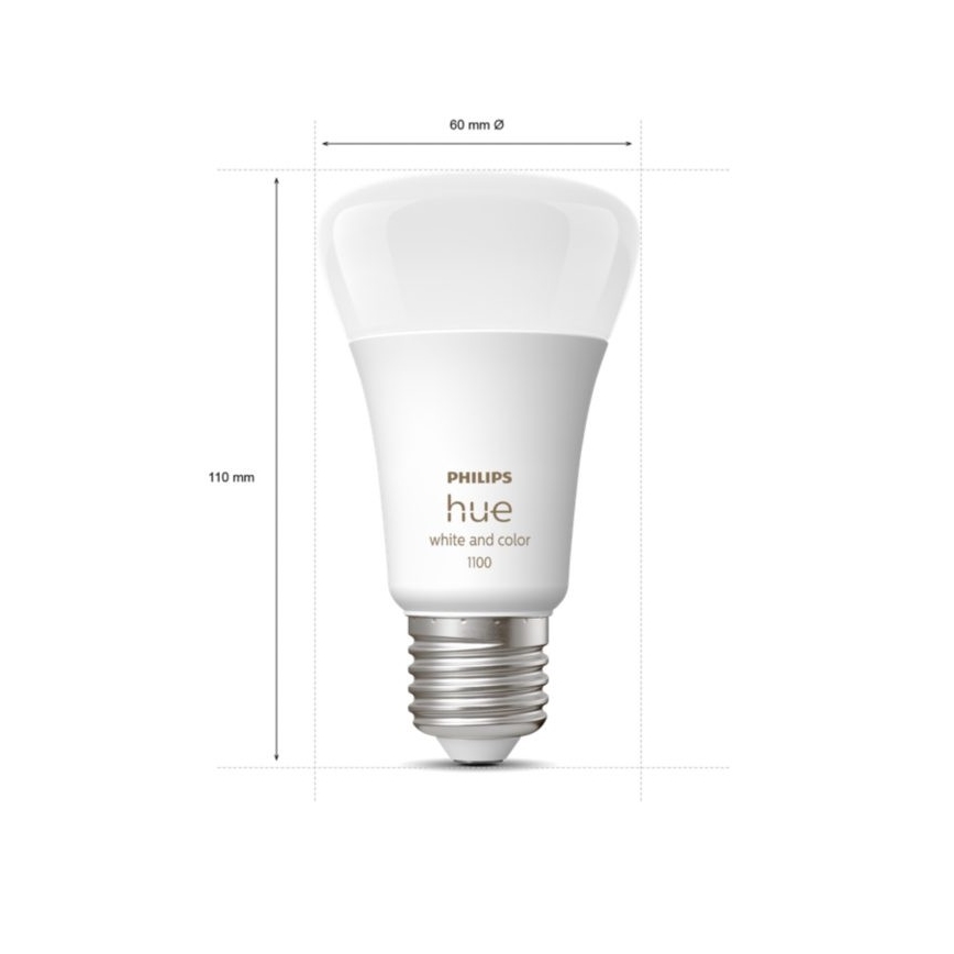 Grundläggande uppsättning  Philips Hue WHITE AND COLOR AMBIANCE 2xE27/9W/230V 2000-6500K + en enhet för att ansluta