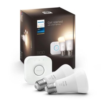 Grundläggande uppsättning  Philips Hue WHITE 2xE27/9,5W 2700K + en enhet för att ansluta