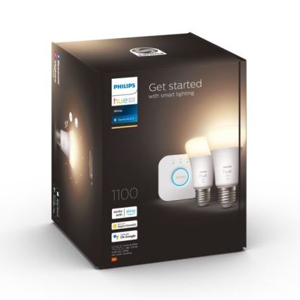 Grundläggande uppsättning  Philips Hue WHITE 2xE27/9,5W 2700K + en enhet för att ansluta
