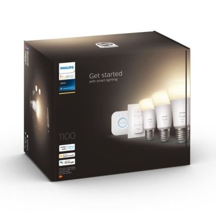 Grundläggande uppsättning  Philips Hue WHITE 3xE27/9,5W 2700K + en enhet för att ansluta
