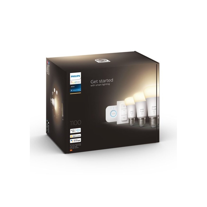 Grundläggande uppsättning  Philips Hue WHITE 3xE27/9,5W 2700K + en enhet för att ansluta