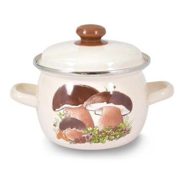 Gryta med lock TORO 2,5 l, svampmönster