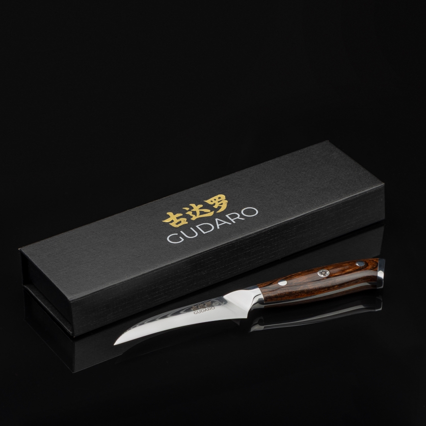 Gudaro - Kökskniv BIRD BEAK 7,6 cm i damaskusstål