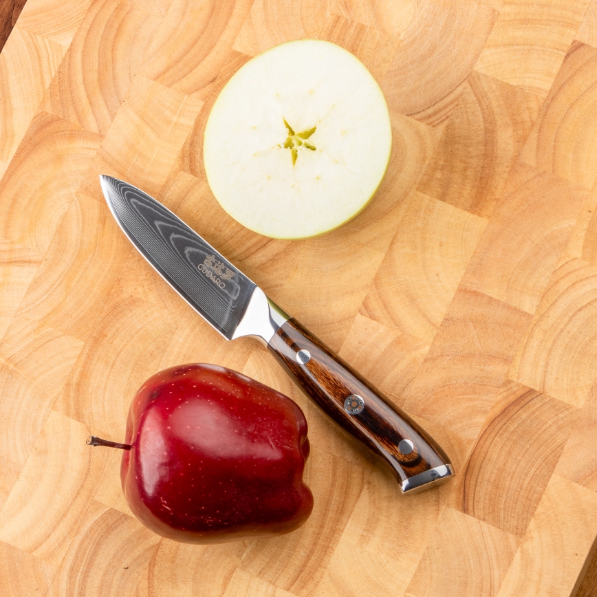 Gudaro - skalkniv PARING 7,6 cm i damaskusstål