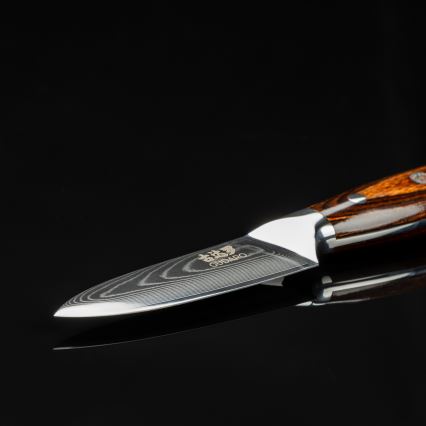 Gudaro - skalkniv PARING 7,6 cm i damaskusstål