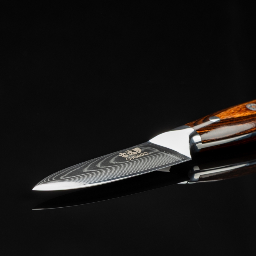 Gudaro - skalkniv PARING 7,6 cm i damaskusstål