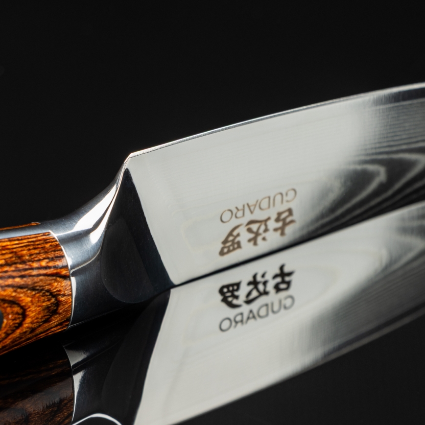 Gudaro - skalkniv PARING 7,6 cm i damaskusstål