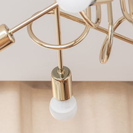 Guldfärgad ytmonterad taklampa OXFORD 5xE27/15W/230V