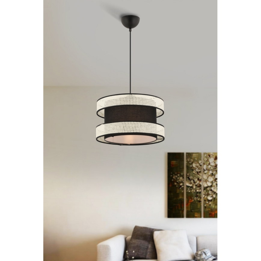 HALO hänglampa 1xE27/60W/230V svart/kräm