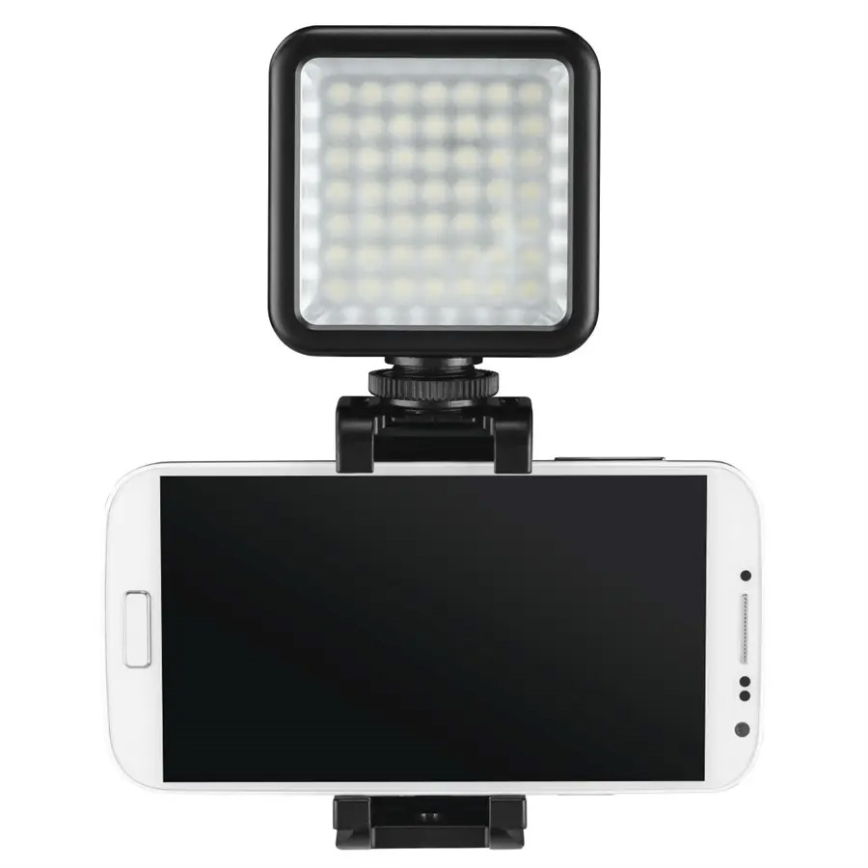 Hama - LED Dimbar lampa för telefoner, kameror och videokameror LED/5,5W/2xAA