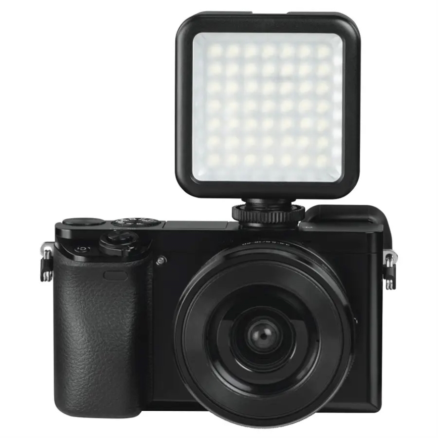 Hama - LED Dimbar lampa för telefoner, kameror och videokameror LED/5,5W/2xAA