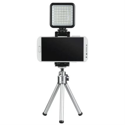 Hama - LED Dimbar lampa för telefoner, kameror och videokameror LED/5,5W/2xAA