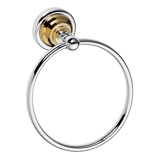 Handdukshållare 16x19 cm silver/guld