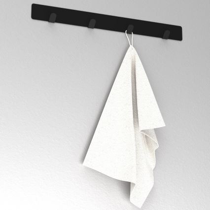 Handdukshängare för vägg 40 cm svart