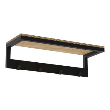Handdukshängare för vägg med en policí 10x40 cm svart
