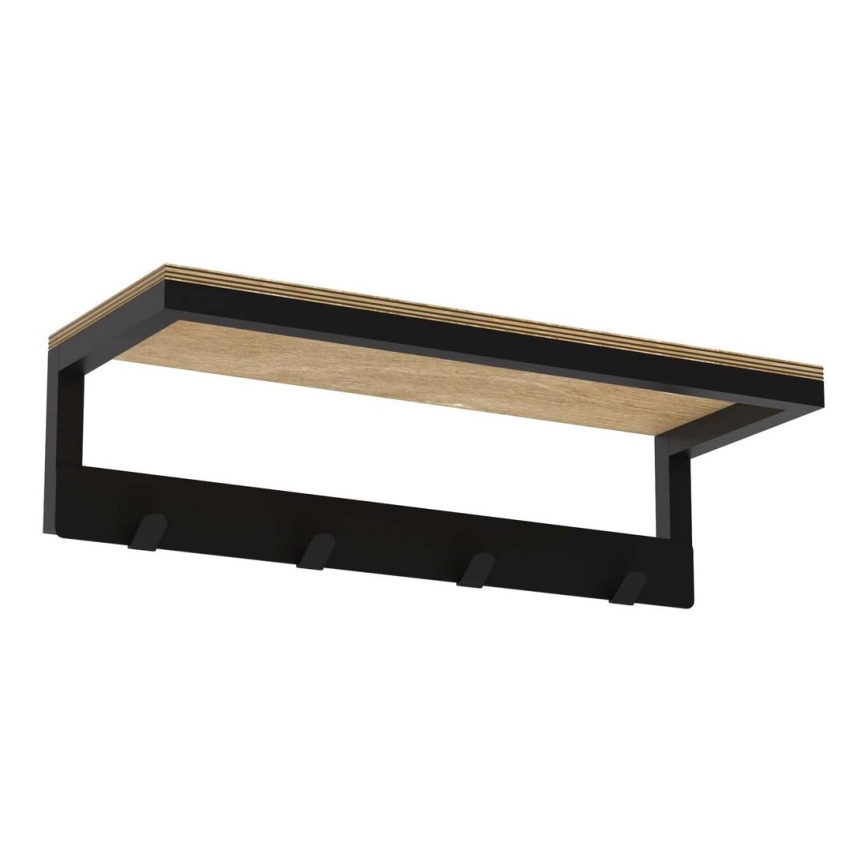 Handdukshängare för vägg med en policí 10x40 cm svart