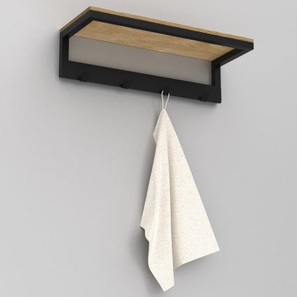 Handdukshängare för vägg med en policí 10x40 cm svart