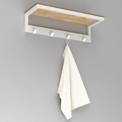 Handdukshängare för vägg med en policí 10x40 cm vit