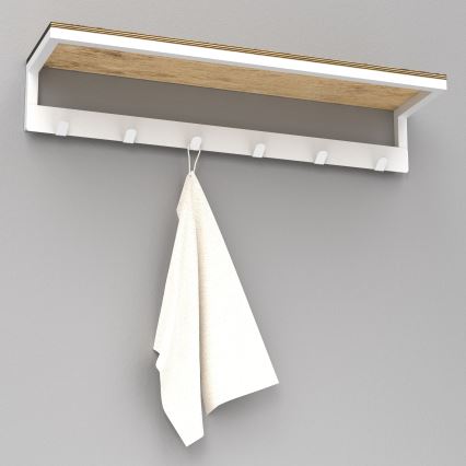 Handdukshängare för vägg med en policí 10x60 cm vit