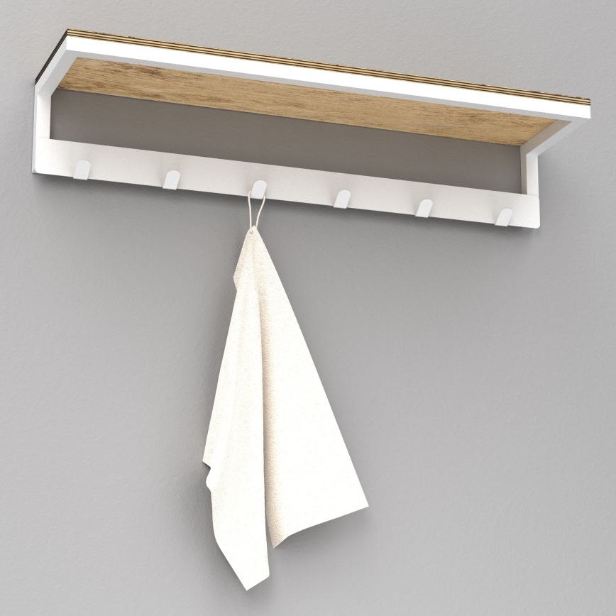 Handdukshängare för vägg med en policí 10x60 cm vit