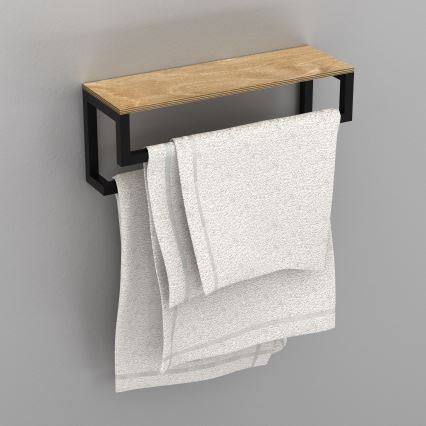 Handdukshängare för vägg med en policí 14x40 cm svart