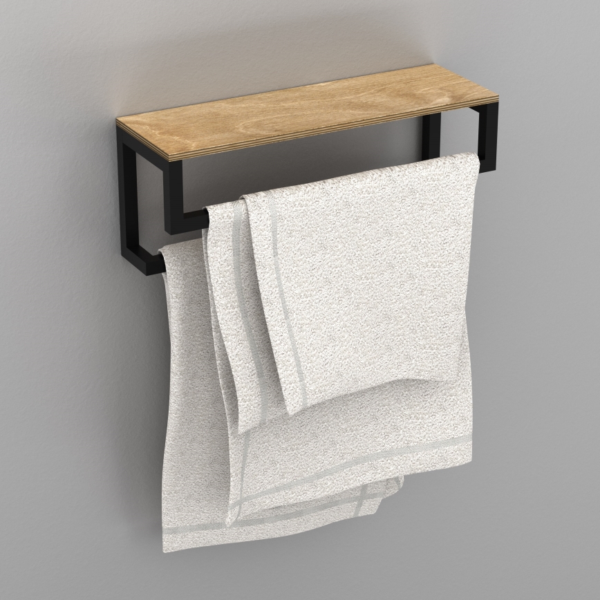 Handdukshängare för vägg med en policí 14x40 cm svart