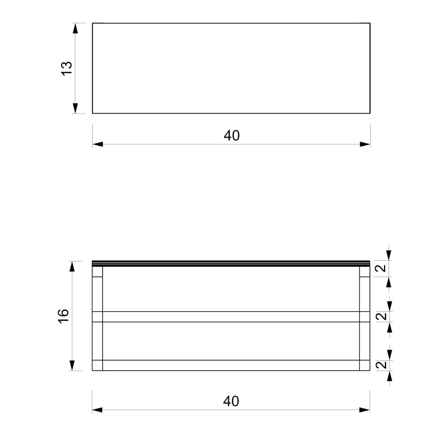 Handdukshängare för vägg med en policí 14x40 cm svart