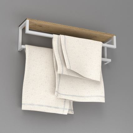 Handdukshängare för vägg med en policí 14x60 cm vit