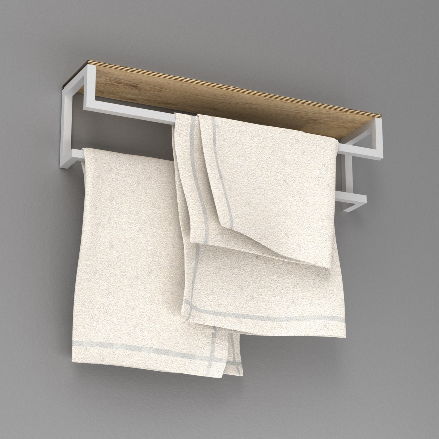 Handdukshängare för vägg med en policí 14x60 cm vit