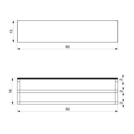 Handdukshängare för vägg med en policí 14x60 cm vit