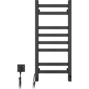 Handdukstork AVANGARD med termostat 251 W/230 V, 80,6 cm, IP44, svart, vänsterutförande, fyrkantig profil
