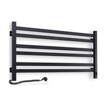 Handdukstork för badrum med termostat AVANGARD 316W/230V 50,6 cm IP44 svart, vänsterutförande, kantig