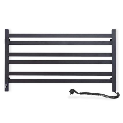 Handdukstork för badrum med termostat AVANGARD 316W/230V 50,6 cm IP44 svart högerutförande fyrkantig