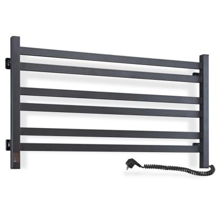 Handdukstork för badrum med termostat AVANGARD 316W/230V 50,6 cm IP44 svart högerutförande fyrkantig