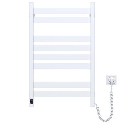 Handdukstork för badrum med termostat LARGO 432W/230V 80,6 cm IP44 vit, högeransluten, kantig