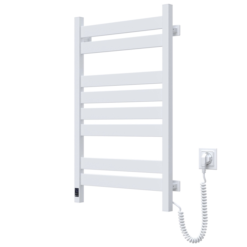 Handdukstork för badrum med termostat LARGO 432W/230V 80,6 cm IP44 vit, högeransluten, kantig