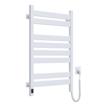 Handdukstork för badrum med termostat LARGO 432W/230V 80,6 cm IP44 vit, högeransluten, kantig