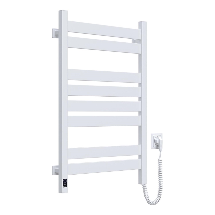 Handdukstork för badrum med termostat LARGO 432W/230V 80,6 cm IP44 vit, högeransluten, kantig