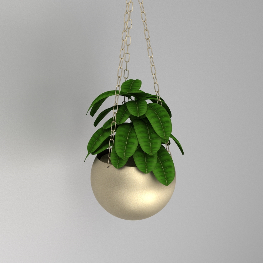 Hängande blomkruka 155x27 cm guld