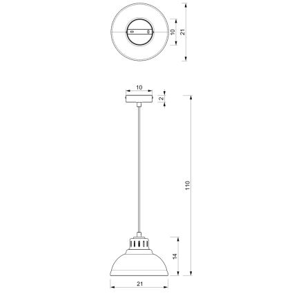 Hängande lampa ALTAR 1xE27/60W röd