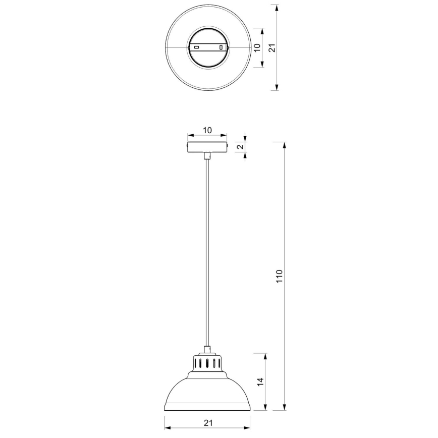 Hängande lampa ALTAR 1xE27/60W röd