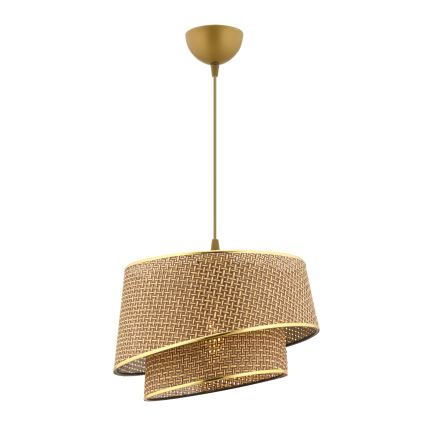 Hängande lampa BARETTE 1xE27/60W/230V brun/guld